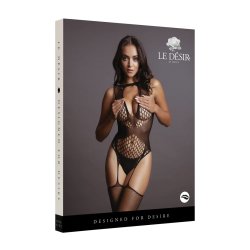 LE DÉSIR Contrast Suspender Bodystocking Schwarz OneSize