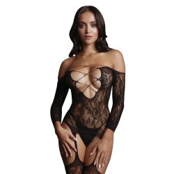 LE DÉSIR Criss Cross Bodystocking mit Ärmeln OneSize