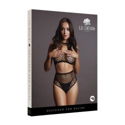 LE DÉSIR Duo Net Key-Hole Bra Set Schwarz OneSize