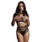 LE DÉSIR Duo Net Key-Hole Bra Set Schwarz OneSize