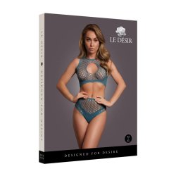LE DÉSIR Duo Net Key-Hole Bra Set Blau