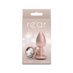 NS NOVELTIES Rear Assets Iridescent Anal-Plug mit Ziersteinen Rosé-Gold Small