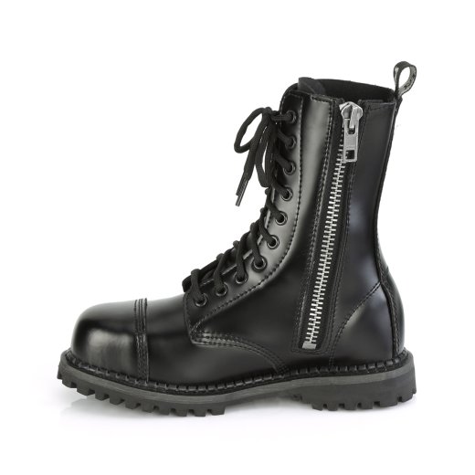 PLEASER Demonia 10 Eyelet Unisex Steel Toe Ankle Boot