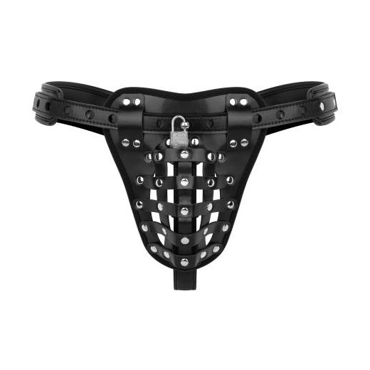 BEDROOM FANTASIES Locked Lust Chastity Briefs aus PU-Leder Schwarz