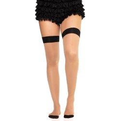 LEG AVENUE Hold-Up Strümpfe mit Naht & Schleife Nude
