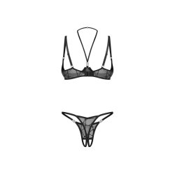 OBSESSIVE Olianna Dessous-Set mit offenen Cups 2-teilig Schwarz