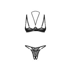 OBSESSIVE Olianna Dessous-Set mit offenen Cups 2-teilig Schwarz