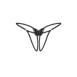 OBSESSIVE Isseme Thong mit offenem Schritt Schwarz