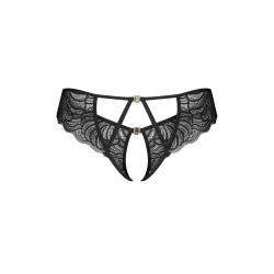 OBSESSIVE Divienne Thong mit offenem Schritt Schwarz