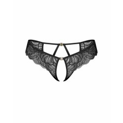 OBSESSIVE Divienne Thong mit offenem Schritt Schwarz
