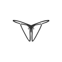 OBSESSIVE Selisme Thong mit offenem Schritt Schwarz