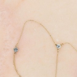 OTAZU Twin Crystal Fusskette Gold