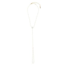 OTAZU Love Crystal Herz Fusskette Gold