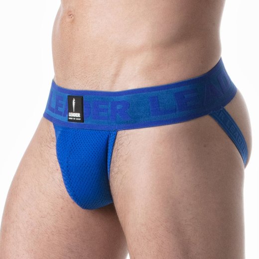 LEADER Sports Mesh Jockstrap Blau