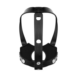 BEDROOM FANTASIES Head Bondage Harness mit Dildo-Halterung Schwarz