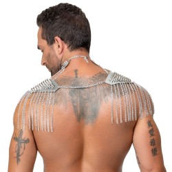 BAD KITTY Schulterschmuck mit Spikes & Kettenelementen Silber