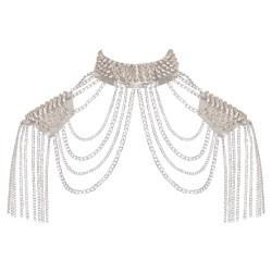 BAD KITTY Schulterschmuck mit Spikes & Kettenelementen Silber