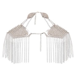 BAD KITTY Schulterschmuck mit Spikes & Kettenelementen Silber