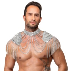 BAD KITTY Schulterschmuck mit Spikes & Kettenelementen Silber