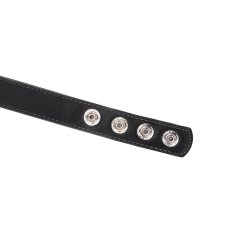 LIEBE SEELE Metallic Shade Collar mit Nippelklemmen aus PU-Leder Schwarz