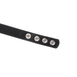 LIEBE SEELE Metallic Shade Collar with Niplle Clamps aus PU-Leder Schwarz