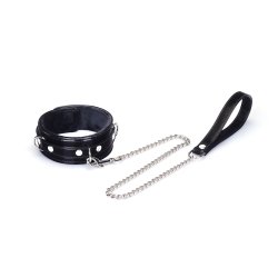 LIEBE SEELE Metallic Shade Collar with Leash aus PU-Leder...