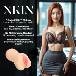 XKIN Career Girls Seductive Secretary Amber Blowfile Large Masturbator Beige