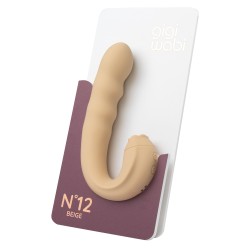 GIGIWABI Nº12 Rotierender Vibrator mit Klitoris-Zungenstimulator Beige