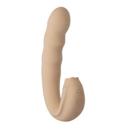 GIGIWABI Nº12 Rotierender Vibrator mit Klitoris-Zungenstimulator Beige