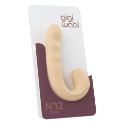 GIGIWABI Nº12 Rotierender Vibrator mit Klitoris-Zungenstimulator Beige