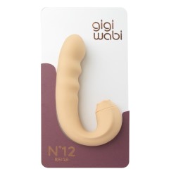 GIGIWABI Nº12 Rotierender Vibrator mit Klitoris-Zungenstimulator Beige