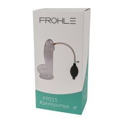 FRÖHLE PP015 Realistischer Peniszylinder mit Ballpumpe XL Ø 6 cm x 25 cm Glasklar