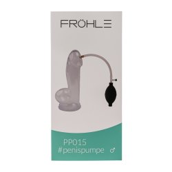 FRÖHLE PP015 Realistischer Peniszylinder mit Ballpumpe XL Ø 6 cm x 25 cm Glasklar