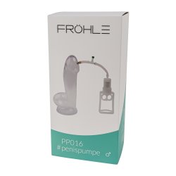 FRÖHLE PP016 Realistischer Peniszylinder mit Kolbengriffpumpe XL Professional Ø 6 cm x 25 cm Glasklar