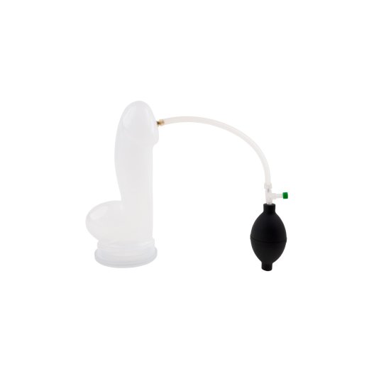 FRÖHLE PP017 Realistischer Peniszylinder mit Ballpumpe XL Ø 6 cm x 25 cm Transparent
