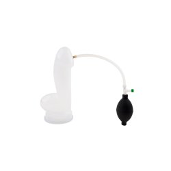 FRÖHLE PP017 Realistischer Peniszylinder mit Ballpumpe XL Ø 6 cm x 25 cm Transparent
