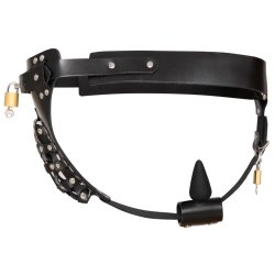 ZADO Keuschheits-String aus Leder One Size Schwarz