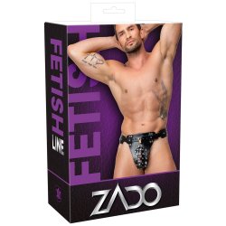 ZADO Keuschheits-String aus Leder One Size Schwarz