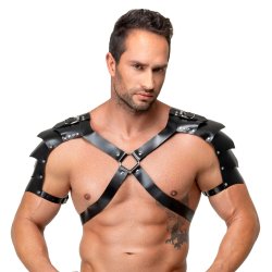 ZADO Leder-Brustharness mit Schulterpanzer One Size Schwarz