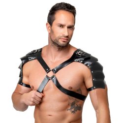ZADO Leder-Brustharness mit Schulterpanzer One Size Schwarz