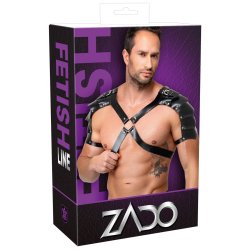 ZADO Leder-Brustharness mit Schulterpanzer One Size Schwarz