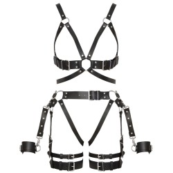 ZADO Harness-Set aus Leder Schwarz