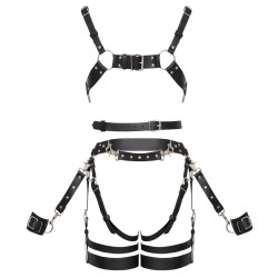 ZADO Harness-Set aus Leder Schwarz