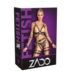 ZADO Harness-Set aus Leder Schwarz