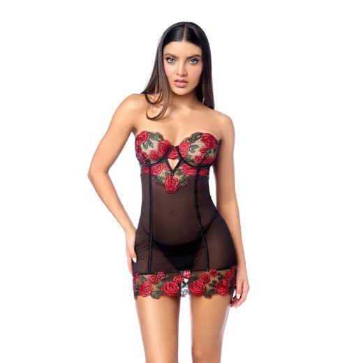 MAPALÉ Two Tone Romance Babydoll Schwarz/Rot