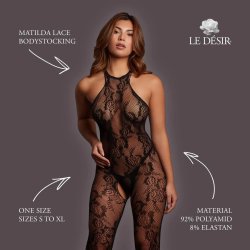 LE DÉSIR Matilda Lace Bodystocking Schwarz