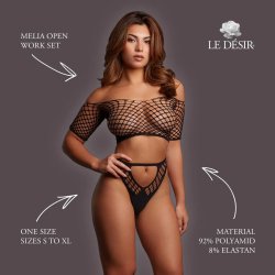 LE DÉSIR Melia Open Work Set Schwarz