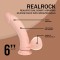 REALRÖCK Gekrümmter Dual Density Dildo mit Vibration 15,0 cm Beige