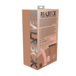 REALRÖCK Gekrümmter Dual Density Dildo mit Vibration 18 cm Beige