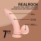 REALRÖCK Gekrümmter Dual Density Dildo mit Vibration 18 cm Beige